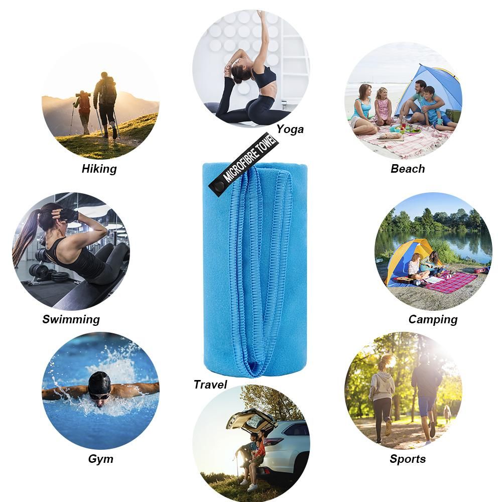 Microfiber Travel Towels Fast Drying Towel for Camping Beach Gym Backpacking