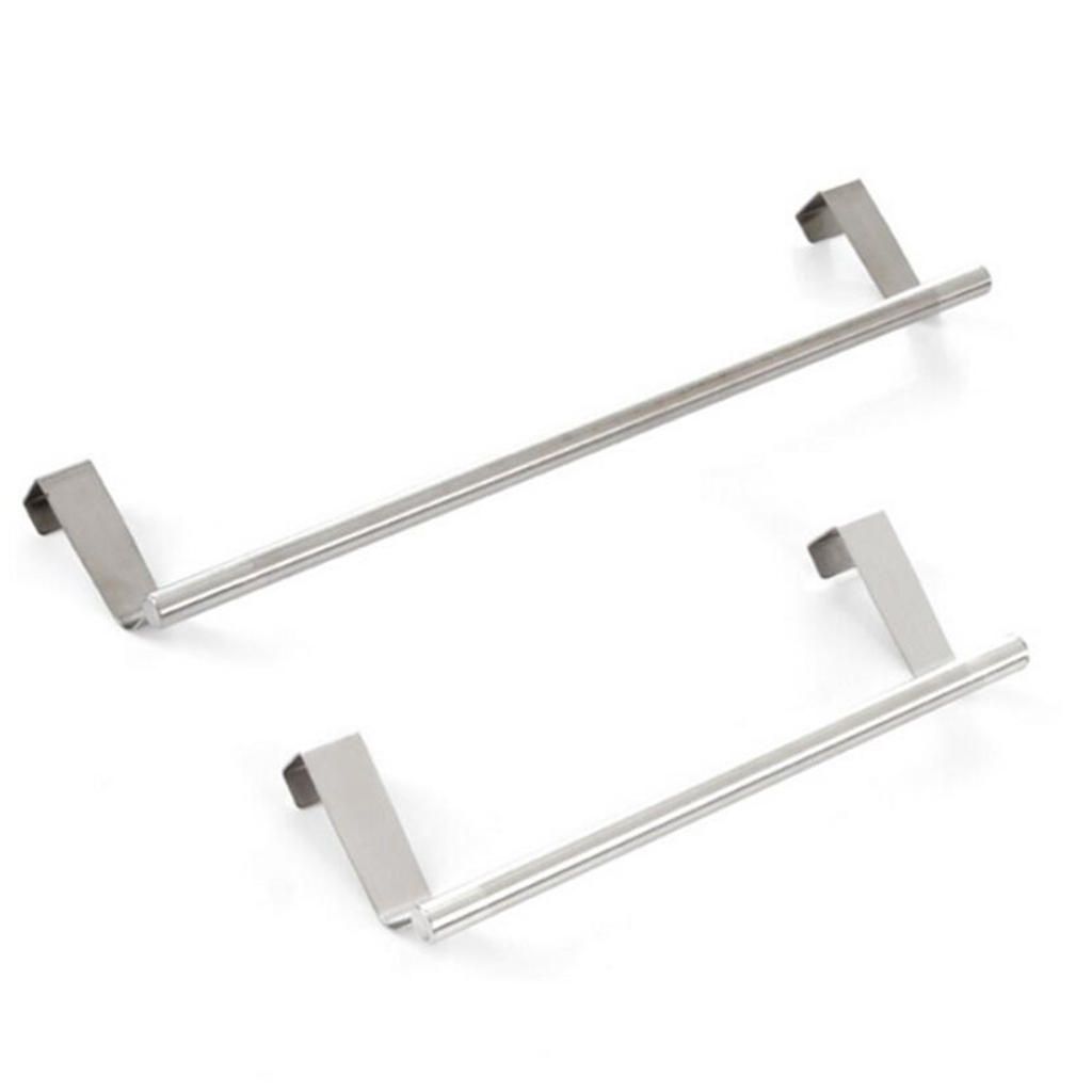 Stainless Towel Rack Hanger Holder Over Door Kitchen Bath Cabinet