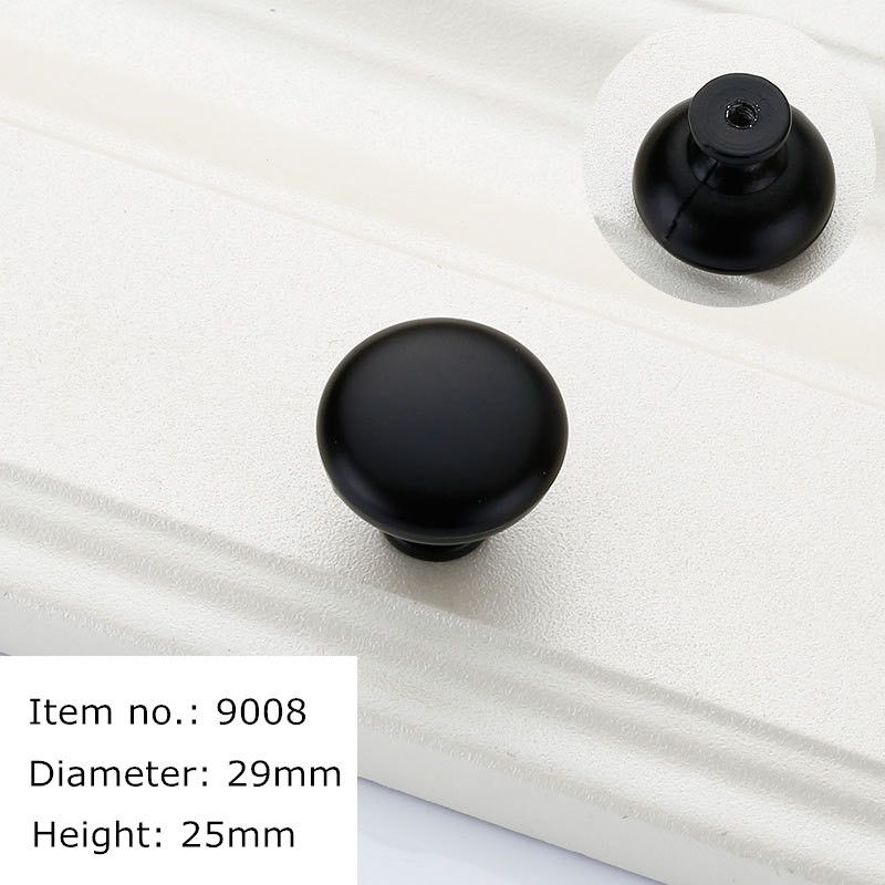 Black Durable Wardrobe Door Handle Aluminum Alloy Matte