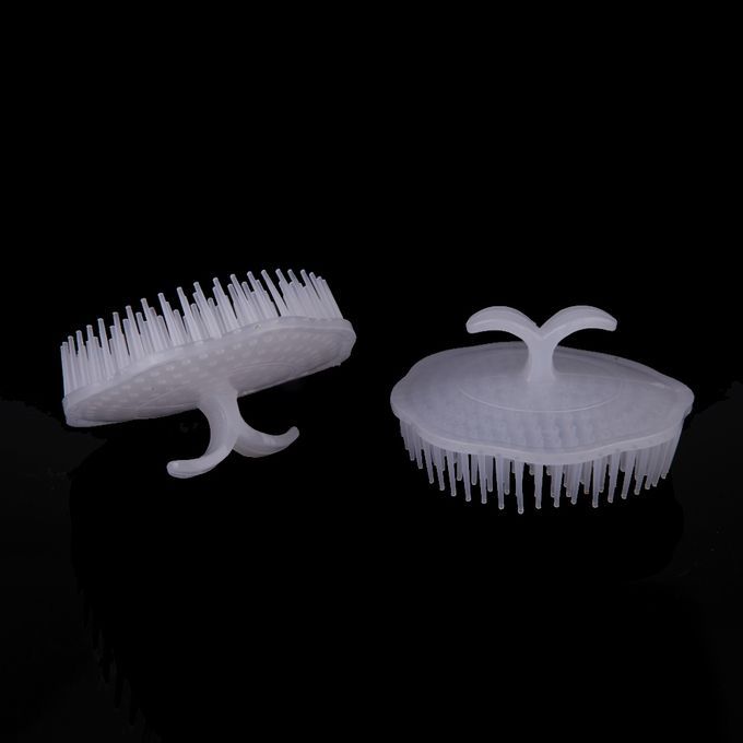 2Pcs White Hair Shampoo Scalp Body Massage Massager Brush