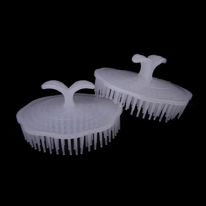 2Pcs White Hair Shampoo Scalp Body Massage Massager Brush
