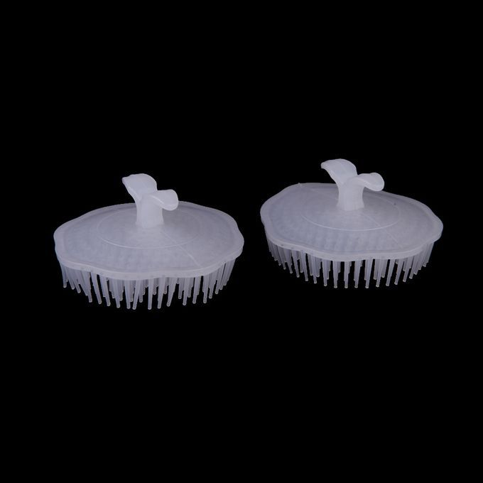 2Pcs White Hair Shampoo Scalp Body Massage Massager Brush