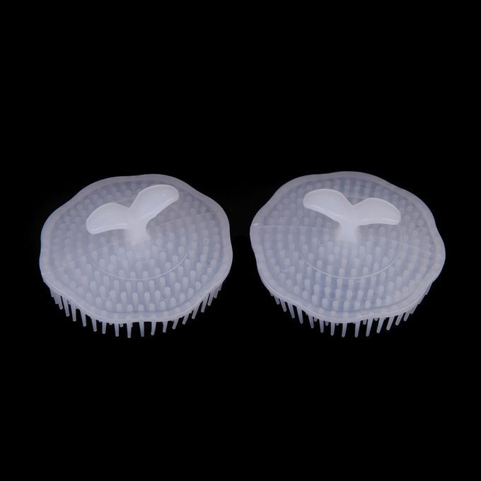 2Pcs White Hair Shampoo Scalp Body Massage Massager Brush