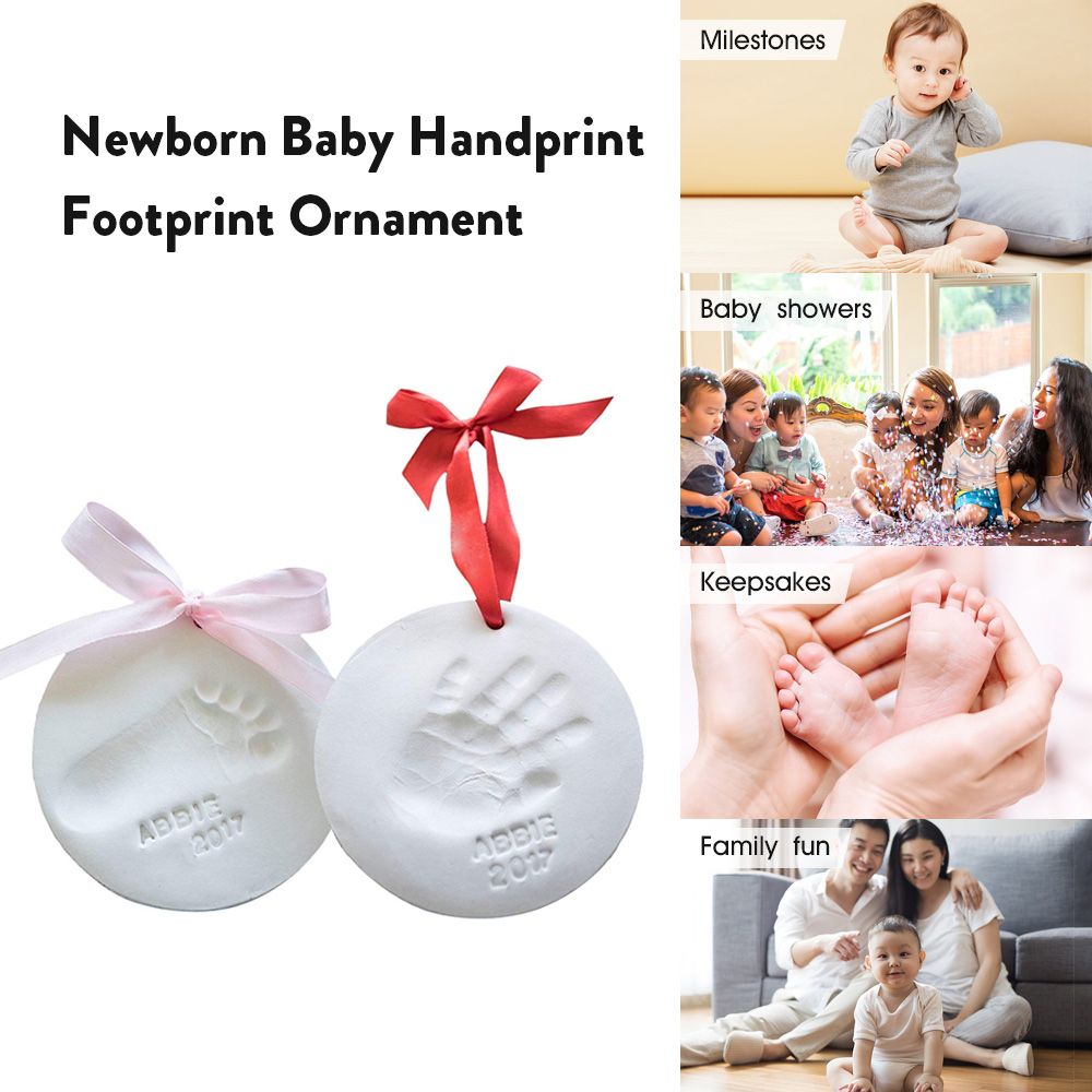 Newborn Baby Handprint Footprint Ornament Kit Baby Milestone