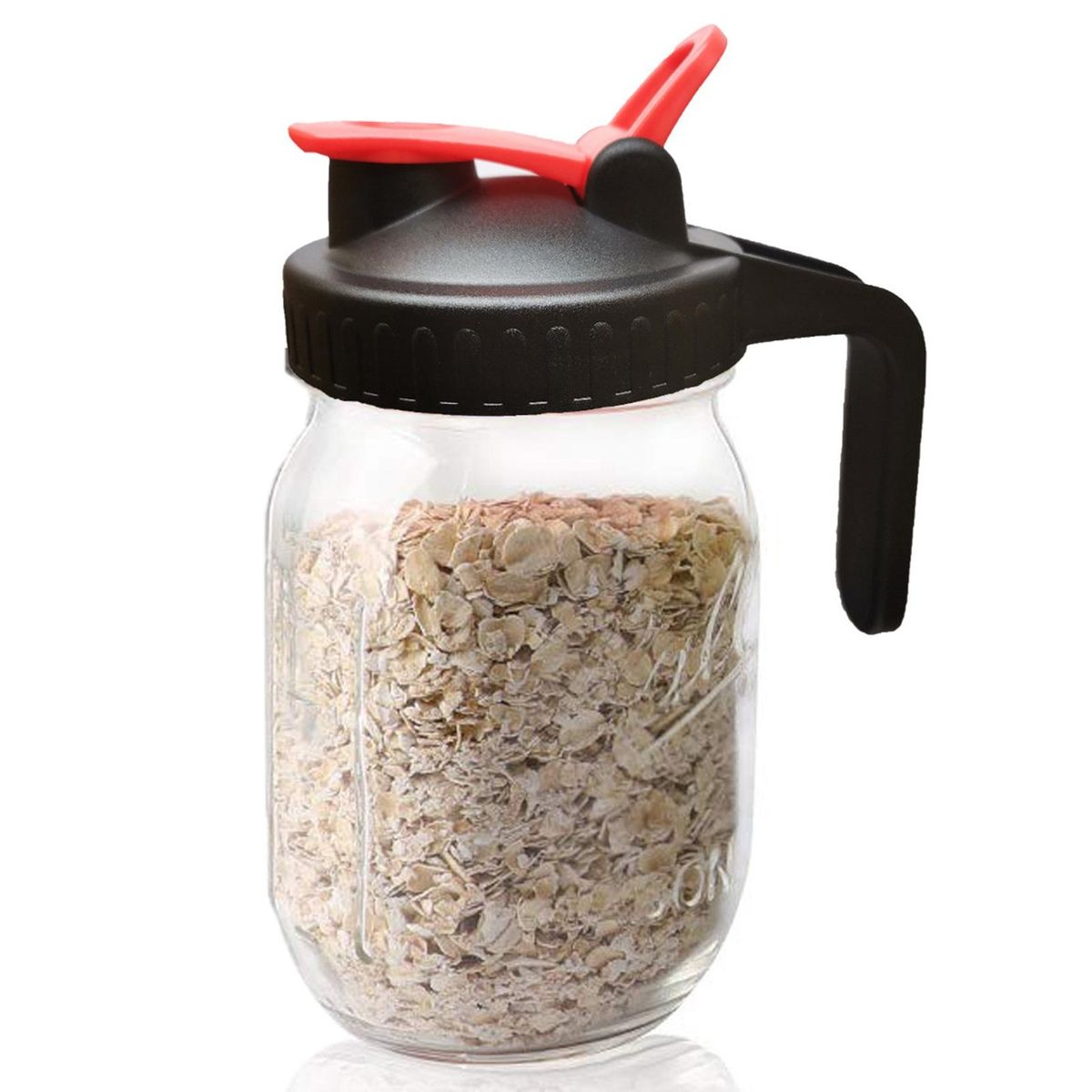 Durable Storage Solution for Food Easypour Mason Jar Lids Leak-proof Black and Red