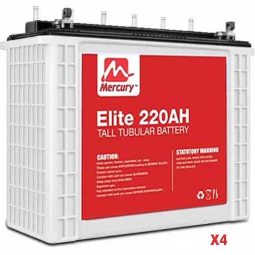 Tall Tubular Battery - 220ah 12volts - Set Of 4