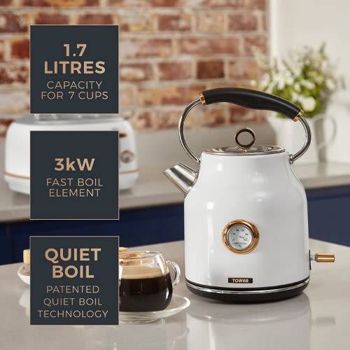 Bottega T10020w Rapid Boil Traditional Kettle With Temperature Dial