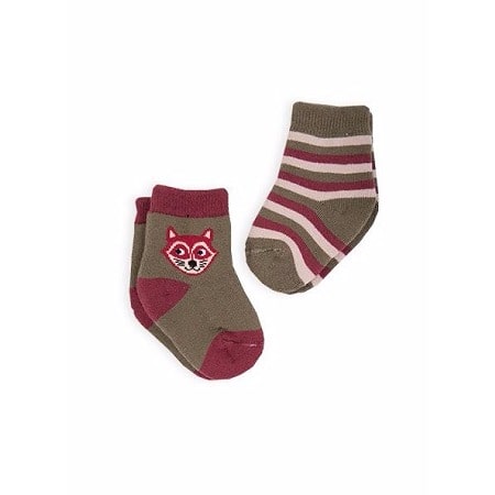 2Pk Baby Boy Terry Raccon Sock - Multicolour
