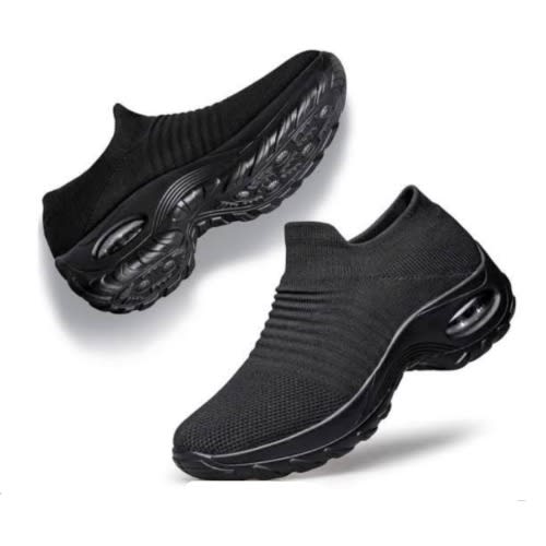 Women's Non Slip Breathable Socks Sneakers - Black