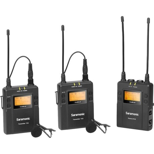Saramonic Uwmic9 2-person Camera-mount Wireless Omni Lavalier Microphone System - 514-596