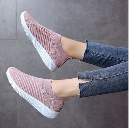 Women Comfy Breathable Sneakers In Pink