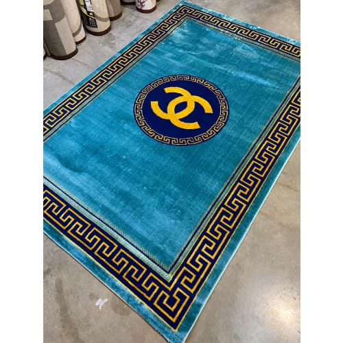 5 By 7ft Chanel Inspired Multicolor Center Rug