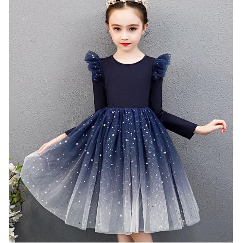Big Girl Star Design Dress - Blue