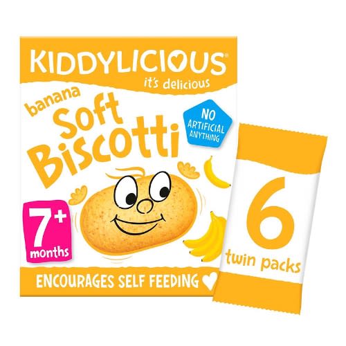 Kiddylicious Banana Soft Biscotti 7+ Months - 6 X 20g