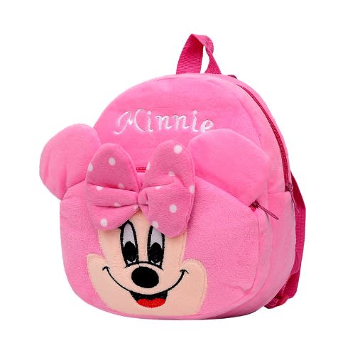 Cute Toddler Pink Minnie Cartoon Plush Kids Bag For 1-3 Years