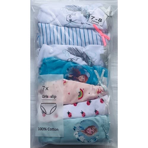 7 Pack Colored Girls Briefs- F4