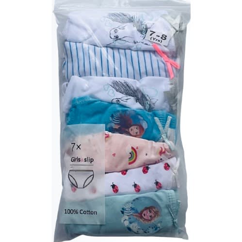 7 Pack Colored Girls Briefs- F4