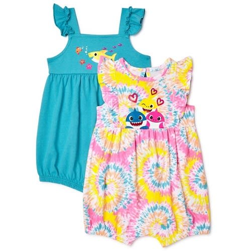 Baby Shark Baby Girls Romper 2 Pieces Set