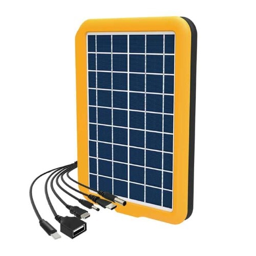18v 12w Foldable Solar Panel With 6 In 1 Multi Charge Usb Cable
