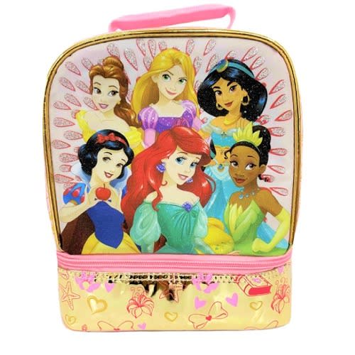 Princess Kids Dual Compartment Insulated School Drop Bottom Lunch Box - Bag