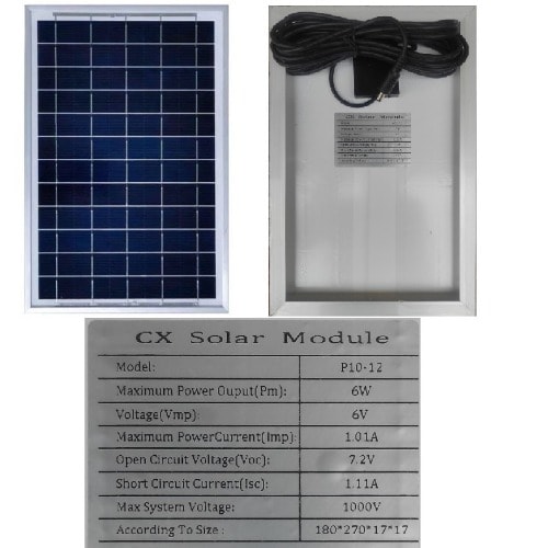 Multi-application 6v 6w Solar Panel