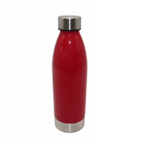 Mainstays 650ml Plastic Water Bottle With Stainless Steel Lid & Base – Engine Red