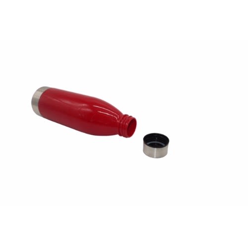 Mainstays 650ml Plastic Water Bottle With Stainless Steel Lid & Base – Engine Red