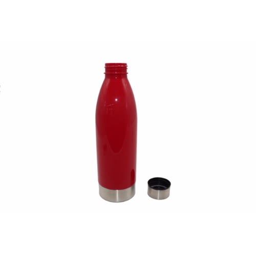 Mainstays 650ml Plastic Water Bottle With Stainless Steel Lid & Base – Engine Red