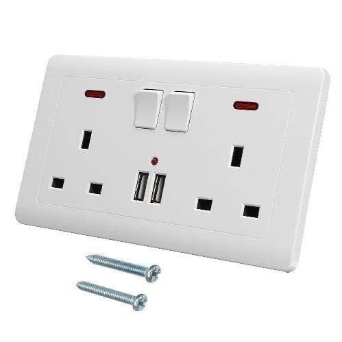 Wall Socket Power Adapter With Usb Plug - 2 In 1