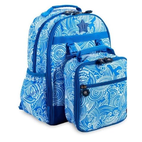 Jworld 16" Blue Wave 2 Piece Set Backpack And Lunchbag