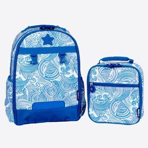 Jworld 16" Blue Wave 2 Piece Set Backpack And Lunchbag