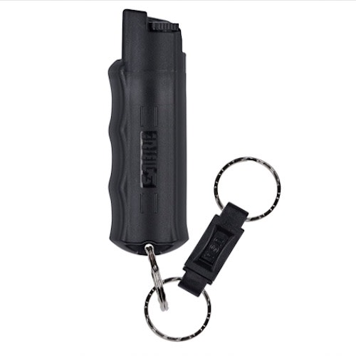 Sabre Pepper Spray+ Keychain With Quick Release - Max Police Strength - Black - 15g