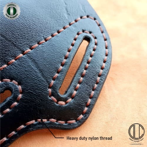 Handcrafted Pistol Holster - Right-Handed, Open Style - Black