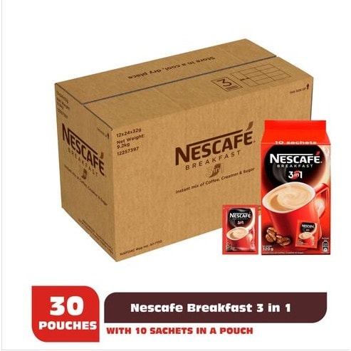 Nescafe Breakfast 3-in-1 Coffee - 32g - 10 Sachets In Roll 30 Roll