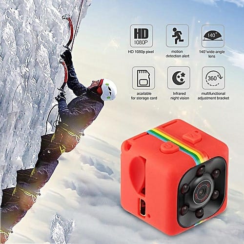 Mini Camera 1080p Hidden Camera With Ir Night Vision And Motion Detection - Red
