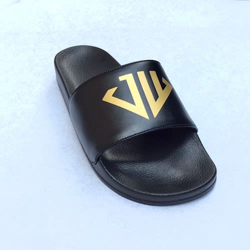 Unisex Summer Slides /Slippers -black/gold