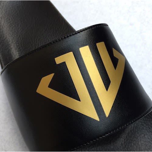 Unisex Summer Slides /Slippers -black/gold