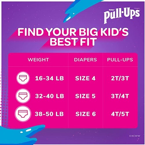 Pull-ups Girls' Potty Training Pants Training Underwear - Size 6 -  4t-5t - 56 Cont