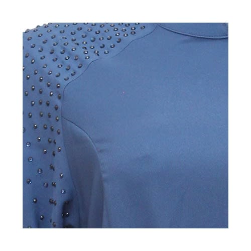 Blue Stoned Sleeve Dress With Pockets