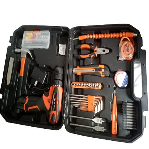 47pcs Tools Box Kit With 12v Li-ion Drilling Machine