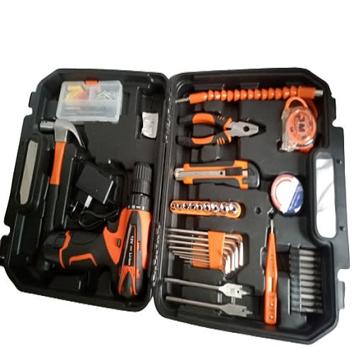 47pcs Tools Box Kit With 12v Li-ion Drilling Machine