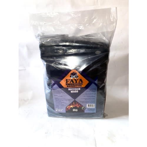 Faya Smokeless Recycled Wood Charcoal Briquette - 3kg