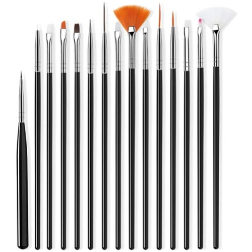Nail Art Liner Dotting Design Acrylic Builder Flat Crystal Painting Brush