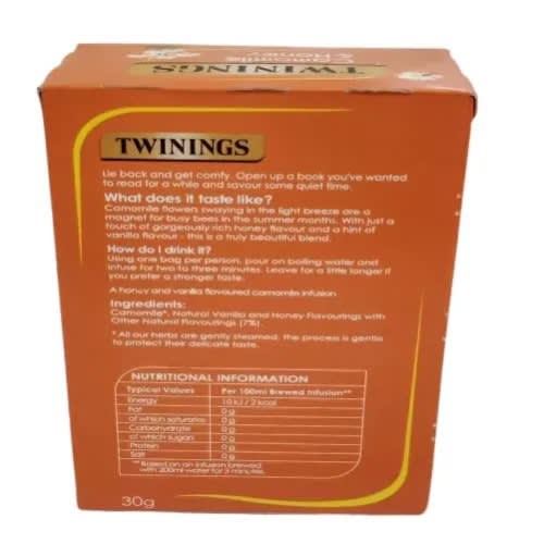 Twinings Camomile And Honey - 20 Single Tea Bags