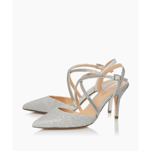 Diina - Silver Pointed Court Shoes