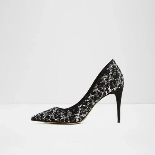 Haodia Glitter Heeled Pumps - Black