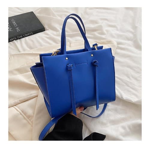 Woman Pure Leather Hand Bag- Blue