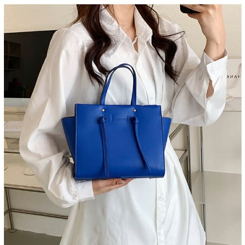 Woman Pure Leather Hand Bag- Blue