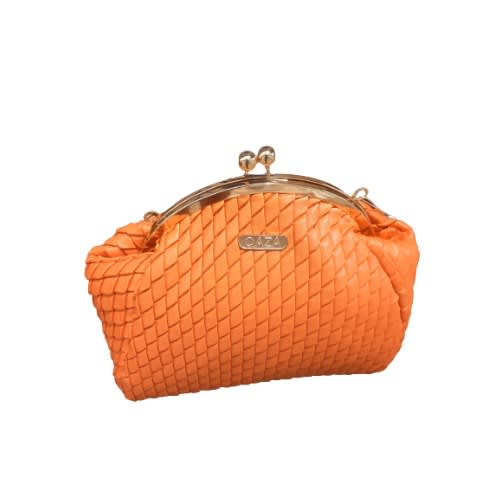 Ladies Braided Chain Evening Bag- Orange