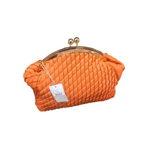 Ladies Braided Chain Evening Bag- Orange